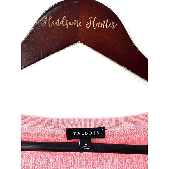Talbots Womens Size L Pink Poncho Sweater Asymmetrical Cotton Blend Front Tie T - Picture 11 of 12